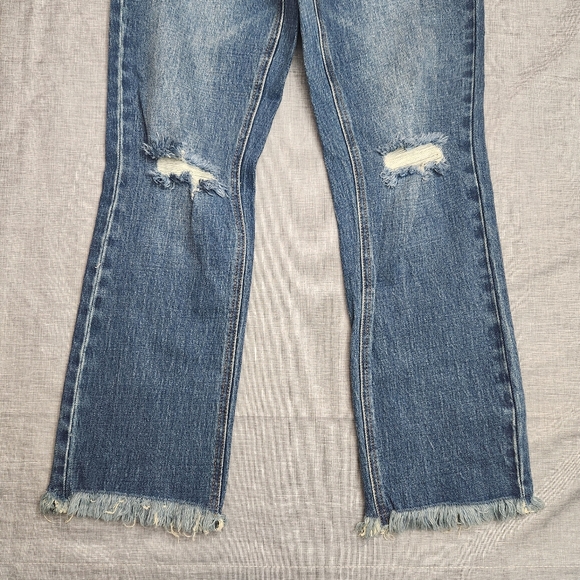 Oat New York raw hem distresses blue Denim jeans size 25 NWT - Picture 4 of 8